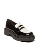 Steve Madden Мокасини от кожа и еко кожа Черен/Мръснобял