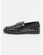 Steve Madden Мокасини с овален връх - Черен/Сребрист