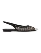 Steve Madden Мрежести пантофки с остър връх - Черен/Сребрист/Прозрачен