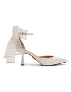 Steve Madden Обувки Fiorela с ток и уголемена панделка Слонова кост
