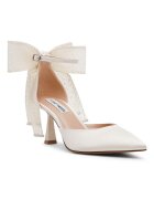 Steve Madden Обувки Fiorela с ток и уголемена панделка Слонова кост