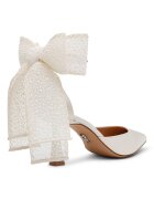 Steve Madden Обувки Fiorela с ток и уголемена панделка Слонова кост