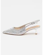 Steve Madden Обувки Korra-R с отворена пета и остър връх - Светло сив/Сребрист