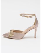 Steve Madden Обувки Last Dance от еко кожа с класически ток - Сиво-кафяв/Сребрист