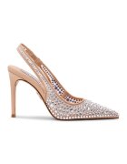 Steve Madden Обувки Reyes R с остър връх и декоративни камъни - Бежов/Мръснобял
