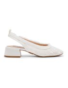 Steve Madden Обувки с масивен ток и дантела - Мръснобял/Прозрачен