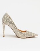 Steve Madden Обувки стилето Thrive с декоративни камъни Сиво-бежов/Сребрист