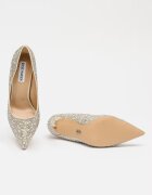 Steve Madden Обувки стилето Thrive с декоративни камъни Сиво-бежов/Сребрист
