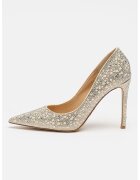 Steve Madden Обувки стилето Thrive с декоративни камъни - Сиво-бежов/Сребрист
