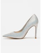 Steve Madden Обувки стилето Thrive с декоративни камъни - Светло сив/Сребрист