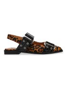 Steve Madden Пантофки от еко кожа с животинска шарка - Черен/Кафяв