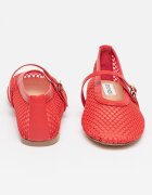 Steve Madden Пантофки с бродиран дизайн и тока Аленочервен