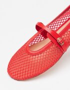 Steve Madden Пантофки с бродиран дизайн и тока Аленочервен