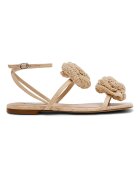 Steve Madden Равни сандали с флорални апликации Бежов