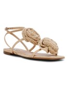 Steve Madden Равни сандали с флорални апликации Бежов