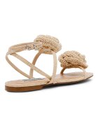 Steve Madden Равни сандали с флорални апликации Бежов