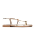 Steve Madden Равни сандали с каишки с декоративни камъни - Златист/Бледооранжев/Сребрист