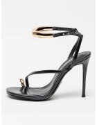 Steve Madden Сандали от еко кожа с ток - Златист/Черен