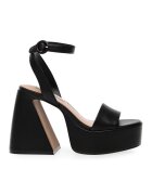 Steve Madden Сандали Paysin с масивен ток - Черен/Сребрист