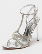 Steve Madden Сандали Scope с ток и декоративни камъни Сребрист