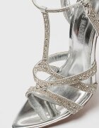 Steve Madden Сандали Scope с ток и декоративни камъни Сребрист