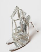 Steve Madden Сандали Scope с ток и декоративни камъни Сребрист