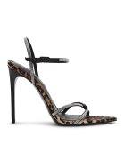 Steve Madden Сандали стилето с декоративни камъни и принт - Тъмнокафяв/Светлокафяв/Сребрист