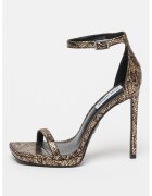 Steve Madden Сандали Whiz с шагрен и ток стилето - Златист/Черен