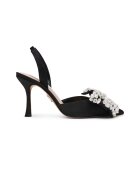Steve Madden Сатенени обувки Lovie с декоратини камъни - Черен/Прозрачен
