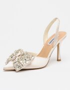 Steve Madden Сатенени обувки Lovie с декоратини камъни Слонова кост