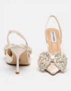Steve Madden Сатенени обувки Lovie с декоратини камъни Слонова кост