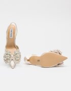 Steve Madden Сатенени обувки Lovie с декоратини камъни Слонова кост