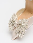 Steve Madden Сатенени обувки Lovie с декоратини камъни Слонова кост