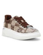Steve Madden Скосени маратонки с декоративни камъни Златист Кафяв