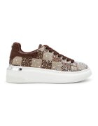 Steve Madden Скосени маратонки с декоративни камъни - Златист/Кафяв