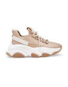 Steve Madden Скосени масивни спортни обувки Project от текстил - Бял/Камел