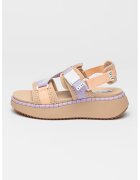 Steve Madden Скосени сандали Decorum с велкро - Светлорозов/Бежов