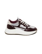 Steve Madden Скосени спортни обувки под глезена - Бял/Бордо/Сребрист