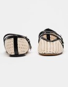 Steve Madden Сплетени пантофки Laney Mary Jane Черен/Светло бежово