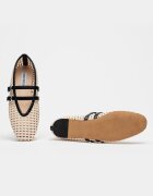 Steve Madden Сплетени пантофки Laney Mary Jane Черен/Светло бежово