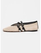 Steve Madden Сплетени пантофки Laney Mary Jane - Черен/Светло бежово