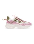 Steve Madden Спортни обувки Magneto-R-E с декоративни камъни - Бял/Пастелнорозов/Маслинено зелено