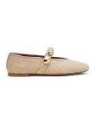 Steve Madden Велурени пантофки Poppin с метални детайли - Златист/Бежов