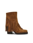 Steve Madden Велурени ботинки Chestnut с пискюли
