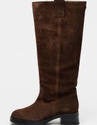 Steve Madden Велурени ботуши до коляното Banner Тъмнокафяв