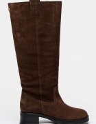 Steve Madden Велурени ботуши до коляното Banner Тъмнокафяв