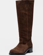 Steve Madden Велурени ботуши до коляното Banner Тъмнокафяв