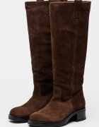 Steve Madden Велурени ботуши до коляното Banner Тъмнокафяв