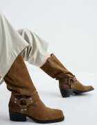 Steve Madden Велурени ботуши до прасеца Ruskin Светлокафяв