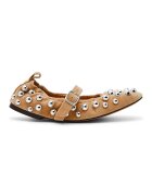 Steve Madden Велурени пантофки Sunrays Mary Janes с капси - Бежов